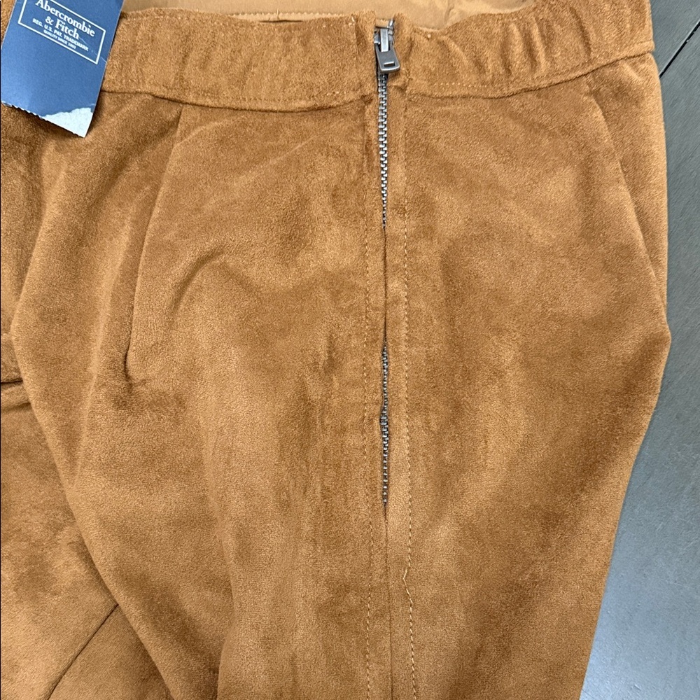 Abercrombie & Fitch Suede Midi Skirt in Camel - Picture 5 of 6